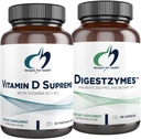 Sağlık Vitamin D Yüksek + Digestzymes Digestive Enzymes Sche - Vitamin D3 5000 IU ile 2000 • Betaine HCl ile Enzymes - 2 Ürünler
