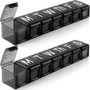 2 Pack Extra Large Weekly Pill Organizer, BPA Free Pill Box 7 Day with XL Karşılaştırmalı Balık Yağları, Seyahat Dostu Tıp Organize Pill Case for Vitamins,Supplements