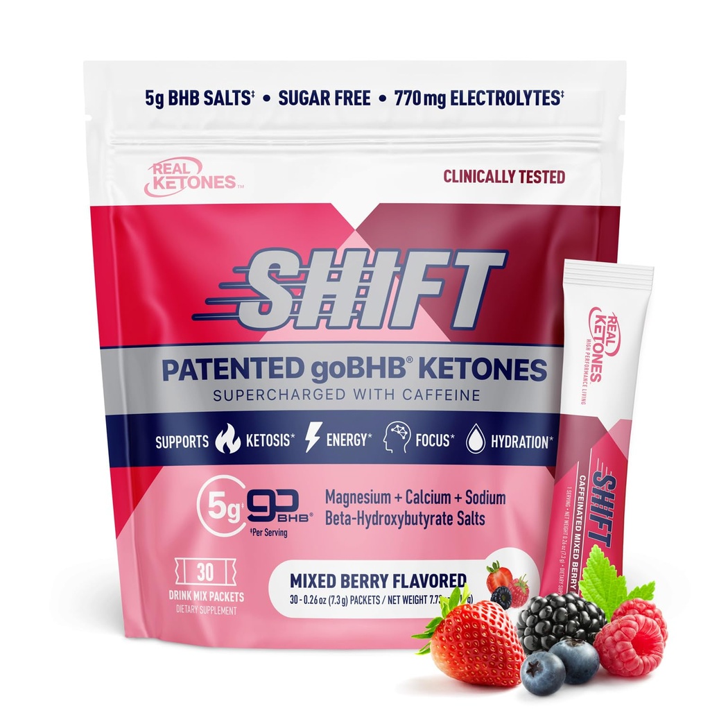Real Ketones BHB Exojen Ketones Mix Packets Keto Electrolytes Toz Packets No Sugar with 4 Main Fasting Electrolytes Plus Hydrating Patented DWB - 30 Numaralı Kont Berry Caffeine