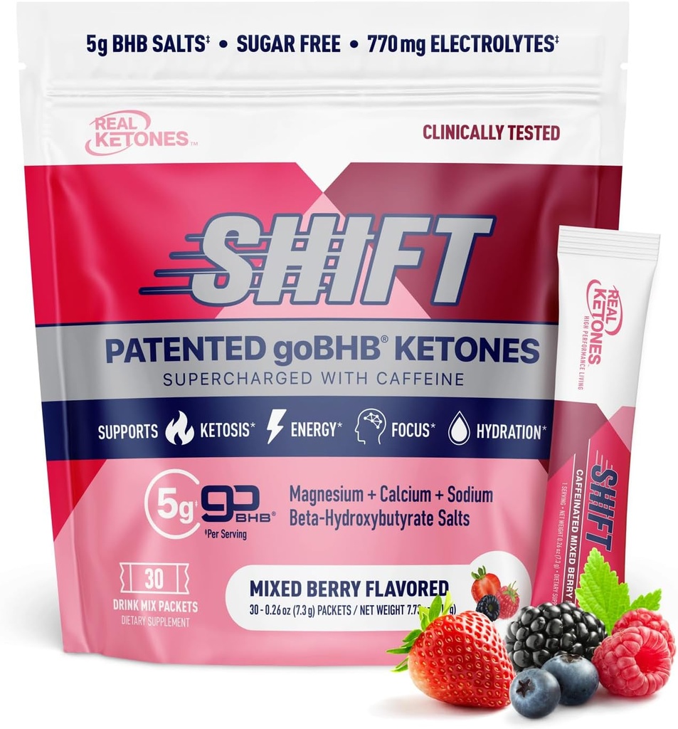 Real Ketones BHB Exojen Ketones Mix Packets Keto Electrolytes Toz Packets No Sugar with 4 Main Fasting Electrolytes Plus Hydrating Patented DWB - 30 Numaralı Kont Berry Caffeine