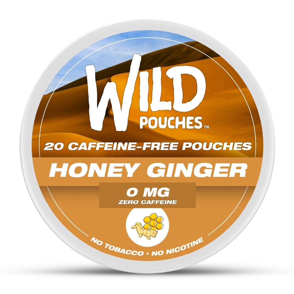 Wild 0mg Nicotine Free Pouches No Caffeine Honey Ginger - 20 x Caffeine Free Pouches