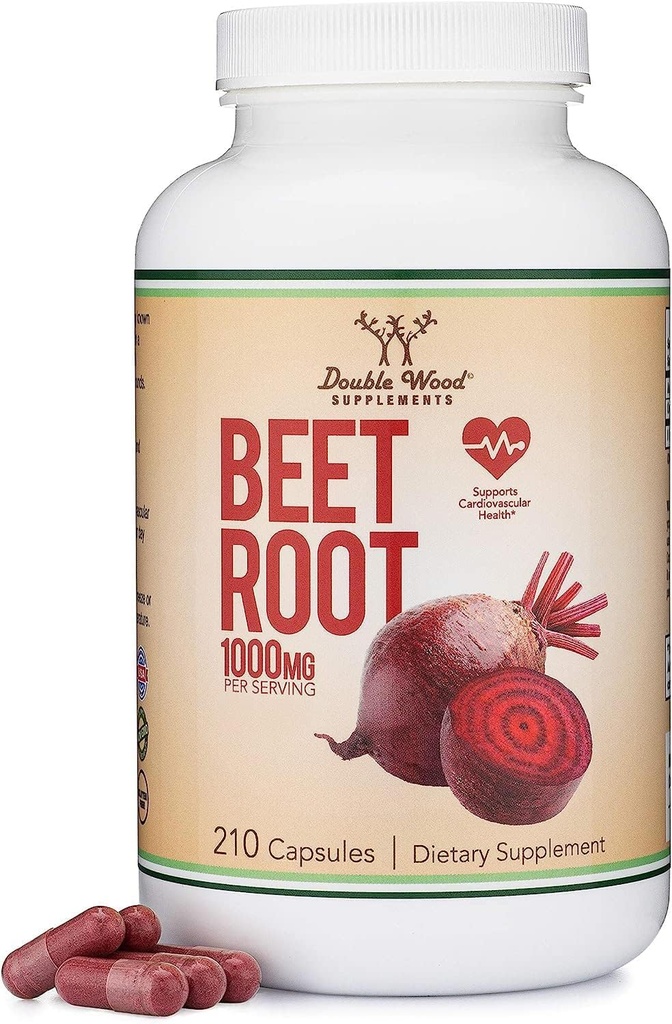 Beet Root Toz Capsules (Organic and Vegan) (210 Kont, 1000 mg Per Service) - Genel Sağlık Desteği için Yüksek Nitrate ile Süper Gıda