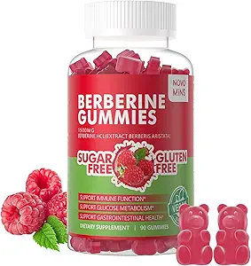 Ceylon Cinnamon 1500 mg Yüksek Potency Berberine HCL Supplement for Immune and Metabolism Support, Sugar Free Organic Berberine Gummies Raspberry Flavor.