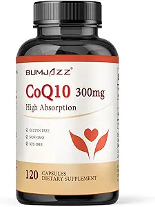 CoQ10 300 mg - 120 Capsules - High Abors - Non-GMO - Gluten-Free - Coenzyme Q10 - CoQ10 Capsules