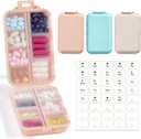 3 Pack, 14 GRIDS Seyahat Pill Organizer Box ile Etiketler - Travel Medicine Case Kit - Pocket Daily Eczane Konteyner - Balık Yağ Vitamini Ek Depolama için Seyahat İlaçları