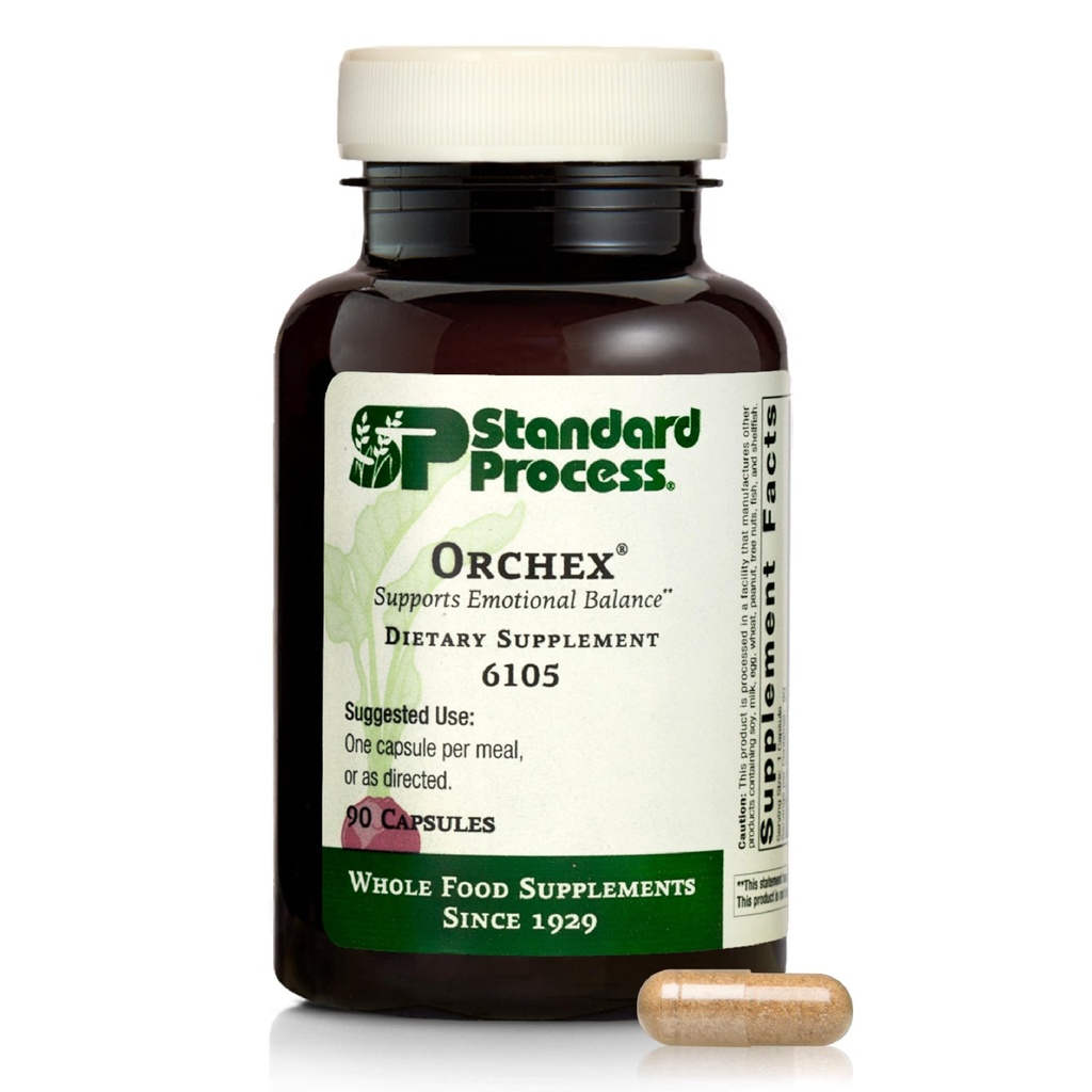 Standart Süreç Inc. Orchex - Tüm Gıda Nervous System Supplements, Cholesterol, Zihinsel Clarity ve Duygusal Destek Soy Protein, Ascorbici, Kalsiyum Lactate, Buğday Germ - 90 Capsules