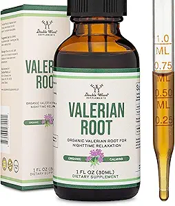 Valerian Root Drops for Sleep - Organik Valerian Root Tincture Extract 168 mg - 1 FL OZ, 30 Hizmet (Better Absorbed Than Capsules, Advanceds Valerian Root Tea) for Relaxation and Calm by Double Wood