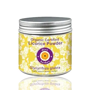 Deve Herbes Pure Licorice/Liquorice Powder (Glycyrrhiza glabra) Natural Therapeutic Grade for Skin and Hair - 50gm(1.76 oz)