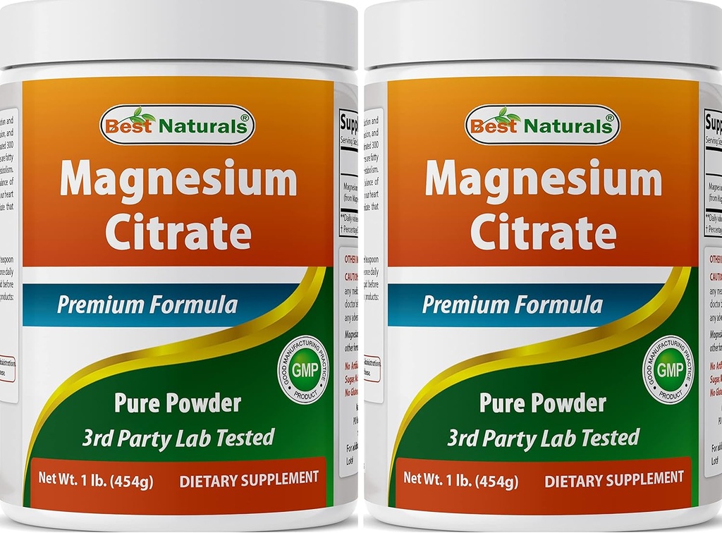 Best Naturals Μαγνήσιο Κιτρικό σκόνη 1 λίρα (1 LB (πακέτο του 2))