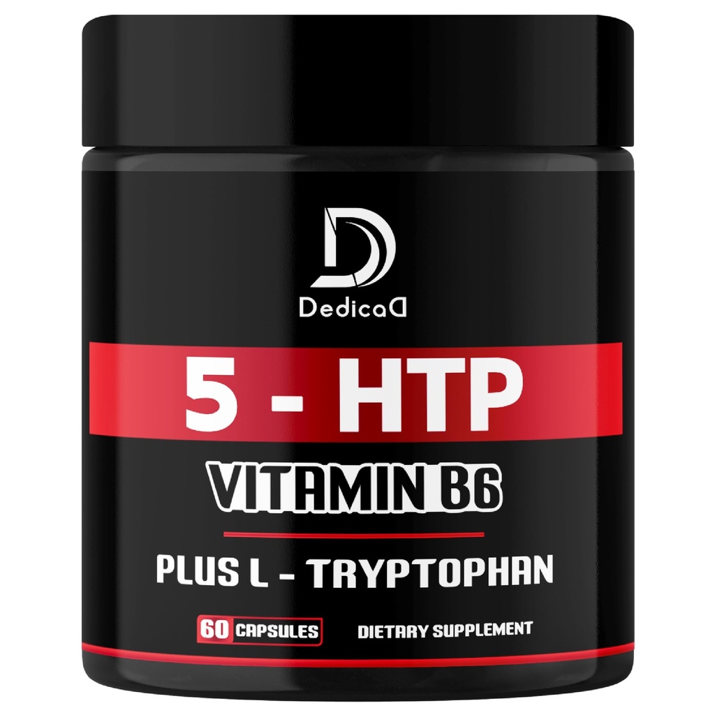5 HTP Supplement 1010 mg - 60 Capsules - 3in1 Vitamin B6, L-Tryptophan - Comfortable Mood, Brain Health, Body Management & Immune System Support