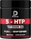 5 HTP Supplement 1010mg - 60 Capsules - 3in1 Combined with Vitamin B6, L-Tryptophan - Comfortable Mood, Brain Health, Body Management & Immune System Support