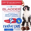 Native Pet Dog UTI Treatment - Cranberry Supplement for Dogs - Supports Normal Bladder Function, Urinary Tract & Kidney Health - Real Cranberry Extract, D-Mannose & Probiotics - Air-Dried - 60 Chews