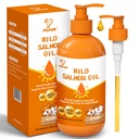 Wild Alaskan Salmon Oil for Dogs & Cats, Fish Oil Omega 3 Supplements with EPA & DHA, Support Skin & Coat, Itchy Relief, Immune, Joints & Heart Health, 8 oz