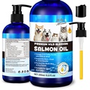 Wild Alaskan Salmon Oil for Dogs & Cats - Omega-3 Supplement for Skin, Coat & Joint Health, Sustainable All-Breed Formula, Human Grade, Perfect for Picky Eaters on Wet or Dry Food - 8.8 fl oz