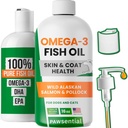 Omega 3 Fish Oil for Dogs - Made with Wild Alaskan Salmon Oil for Dogs; Liquid Fish Oil Supplement for Pets with Omega 3 EPA+DHA Fatty Acids; Real Ingredients, Real Taste — Trusted by Vets!