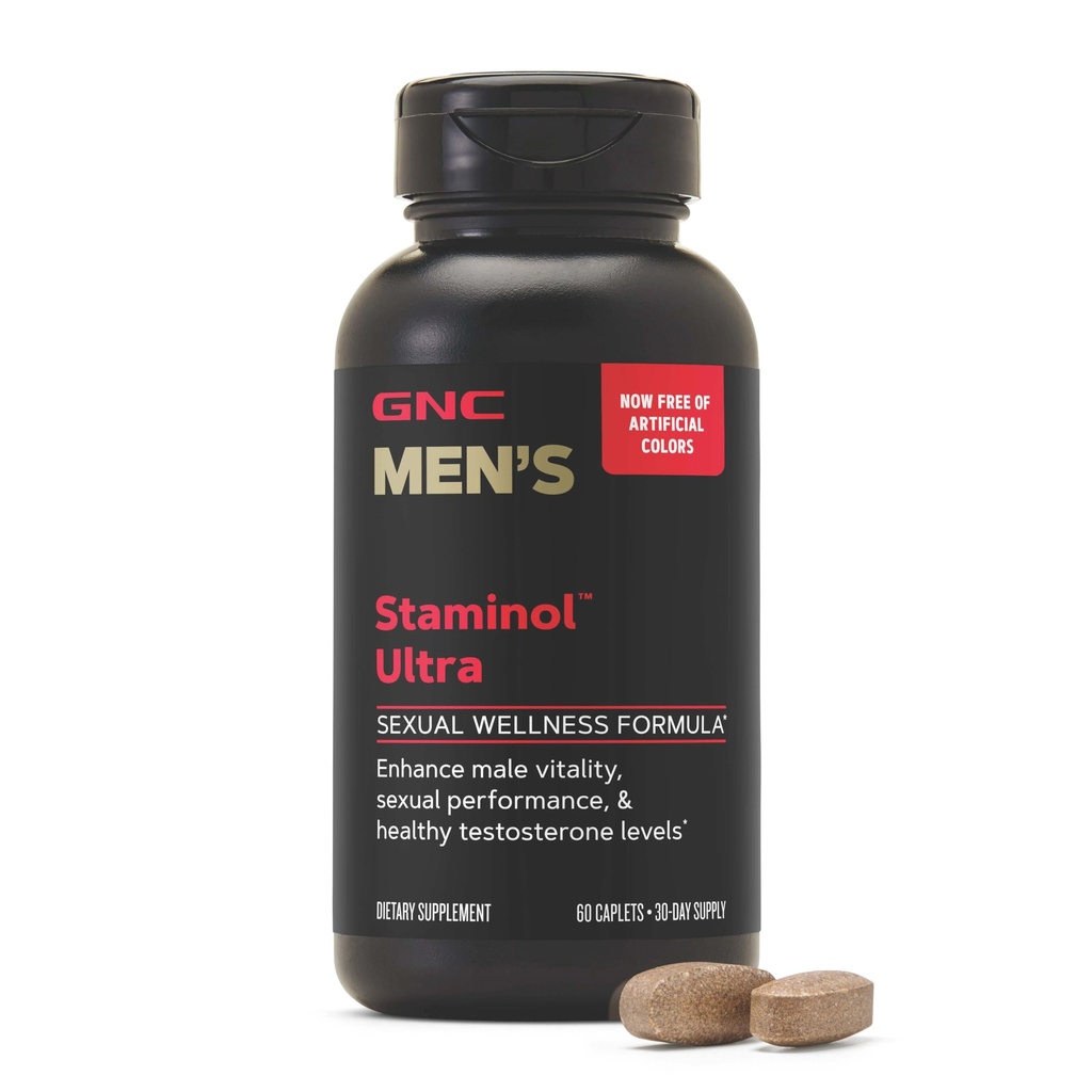 GNC Men's Staminol Ultra - Men's Wellness Supplement for Healthy Circulatory System Support - Multivitamin Blend - Vitality & Energy Support - 60 Count (30 Servings)