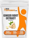BulkSupplements.com Ginger Root Extract Toz - Ginger Supplement, Ginger Root Toz - Herbal Supplement, Gluten Free, 500 mg per Service, 500g (1.1 lbs) (Paket of 1)