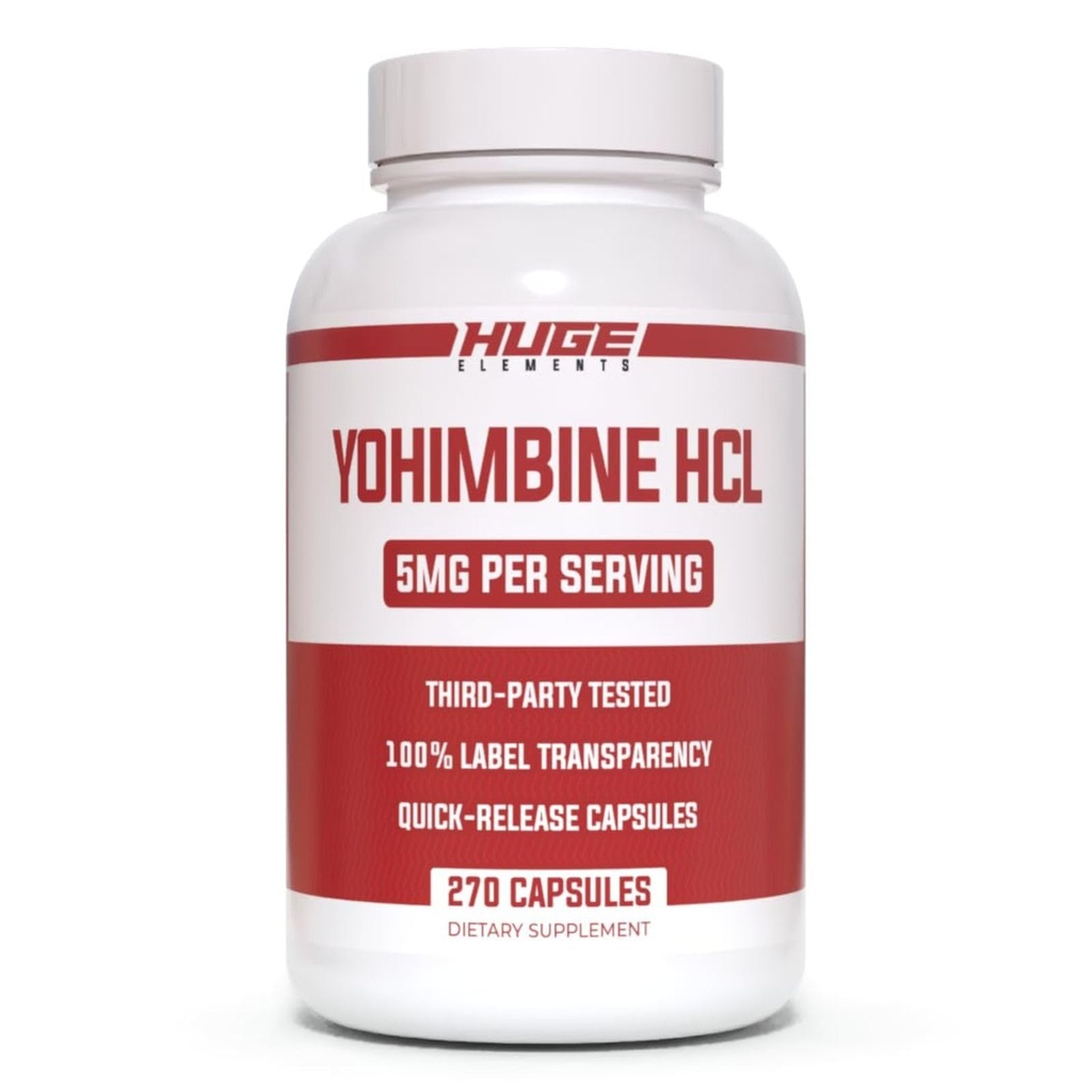Büyük Supplements Yohimbine HCl, Body Recomposition, Advanced Energy & Performance Formula, 5 mg per Service (60 Capsules)