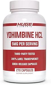 Büyük Supplements Yohimbine HCl, Body Recomposition, Advanced Energy & Performance Formula, 5 mg per Service (60 Capsules)