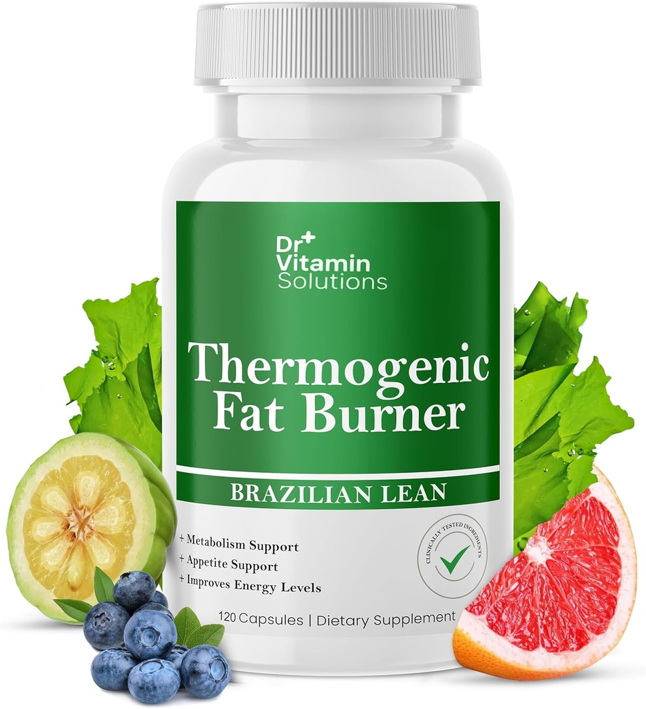 DR VITAMIN SOLUTIONS Thermogenic Fat Burner Brezilyalı Lean, Kilo Vitaminleri, Waist Trimmer & Supplements for Bloating (1 Şişe, 120 Capsules)