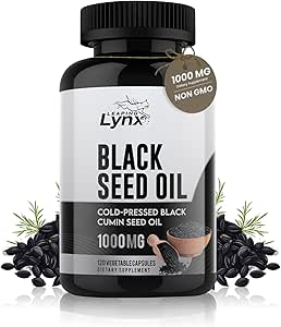 Pure Organic Cold-Pressed Black Seed Oil Capsules - Vegan Non-GMO Pure Nigella Sativa Black Cumin Tohum Yağı Beauty Immunity & General Wellness Support - Thymoquinone-Rich 1000mg Servisi (60 Gün)