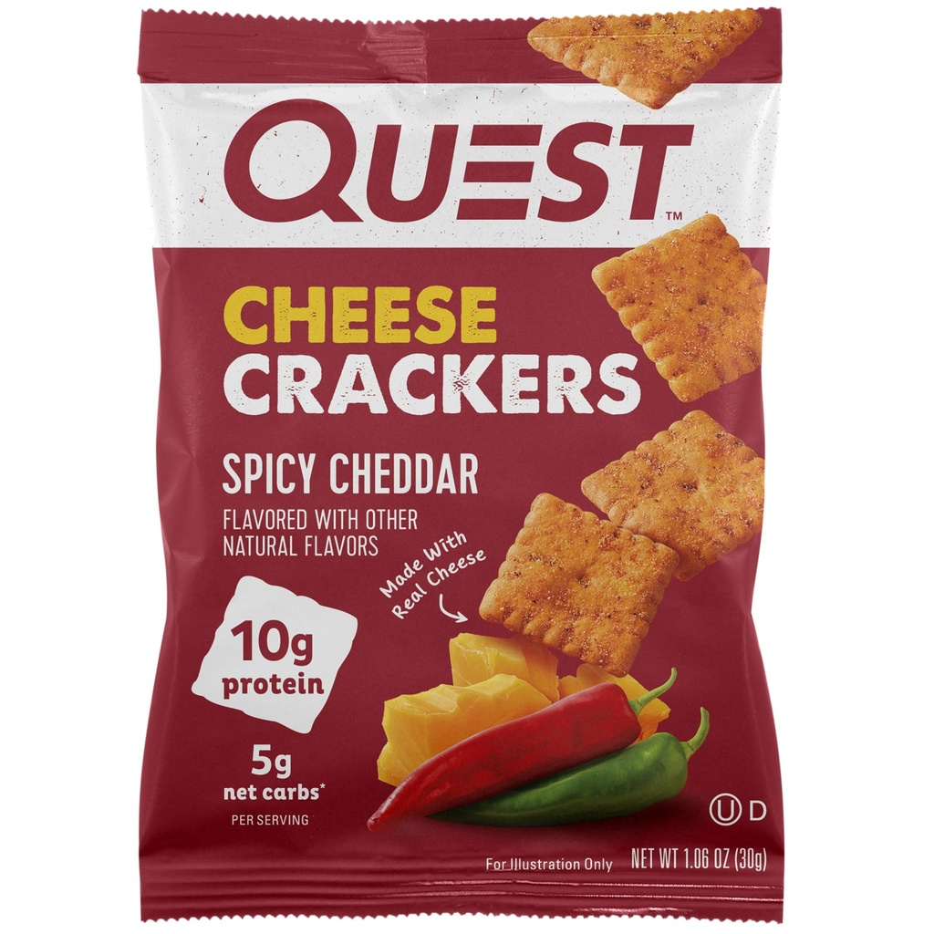 Quest Protein Chips Sour Cream Onion Pack of 12 & Quest Cheese Crackers Spicy Cheddar Blast 12 Count