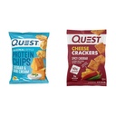 Quest Protein Chips, Cheddar & Sour Cream, 1.1 Oz (12 Count) & Cheese Crackers, Spicy Cheddar Blast, 1.06 Oz (12 Count)