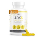 ADK Vitamin Supplement + Olive Oil for Better Absorption | ADK 5 Supplement with Vitamin A D and K | 5000 iu of Vitamin D3 + K2 (MK7+MK4) | 90 Liquid Capsules | Vegetarian | Non-GMO