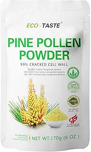 ECO-TASTE Pine Pollen Powder 6 Ουγγιά, Άγρια Συγκομιδή - Pinus Tabuliformis, 99% Cracked Cell Wall