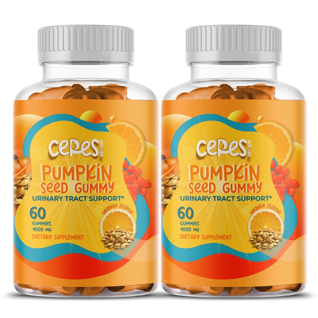 Pumpkin Seed Oil Gummies 4,000 mg for Hair Growth, Urinary Tract Support, Bladder Control Supplement, Younger Looking Skin & Face, Rich in Omega 3, Omega 6 & Essential Fatty Acids– Sugar-Free! (2)