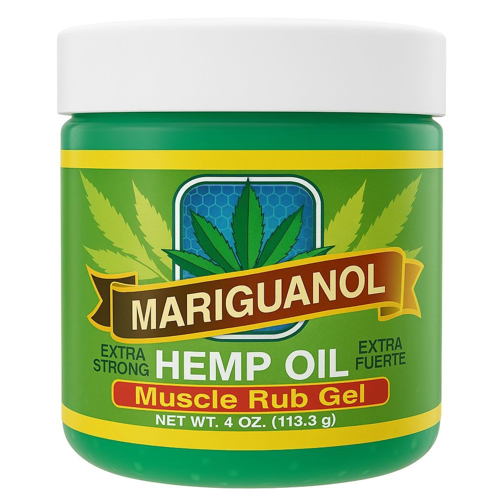 Extra Strong Muscle Rub Gel with Hemp Oil, Menthol & Camphor – Cooling, Fast-Absorbing Topical Gel for Post-Workout Active Lifestyles – Net Wt. (4 Ounce (Pack of 1))