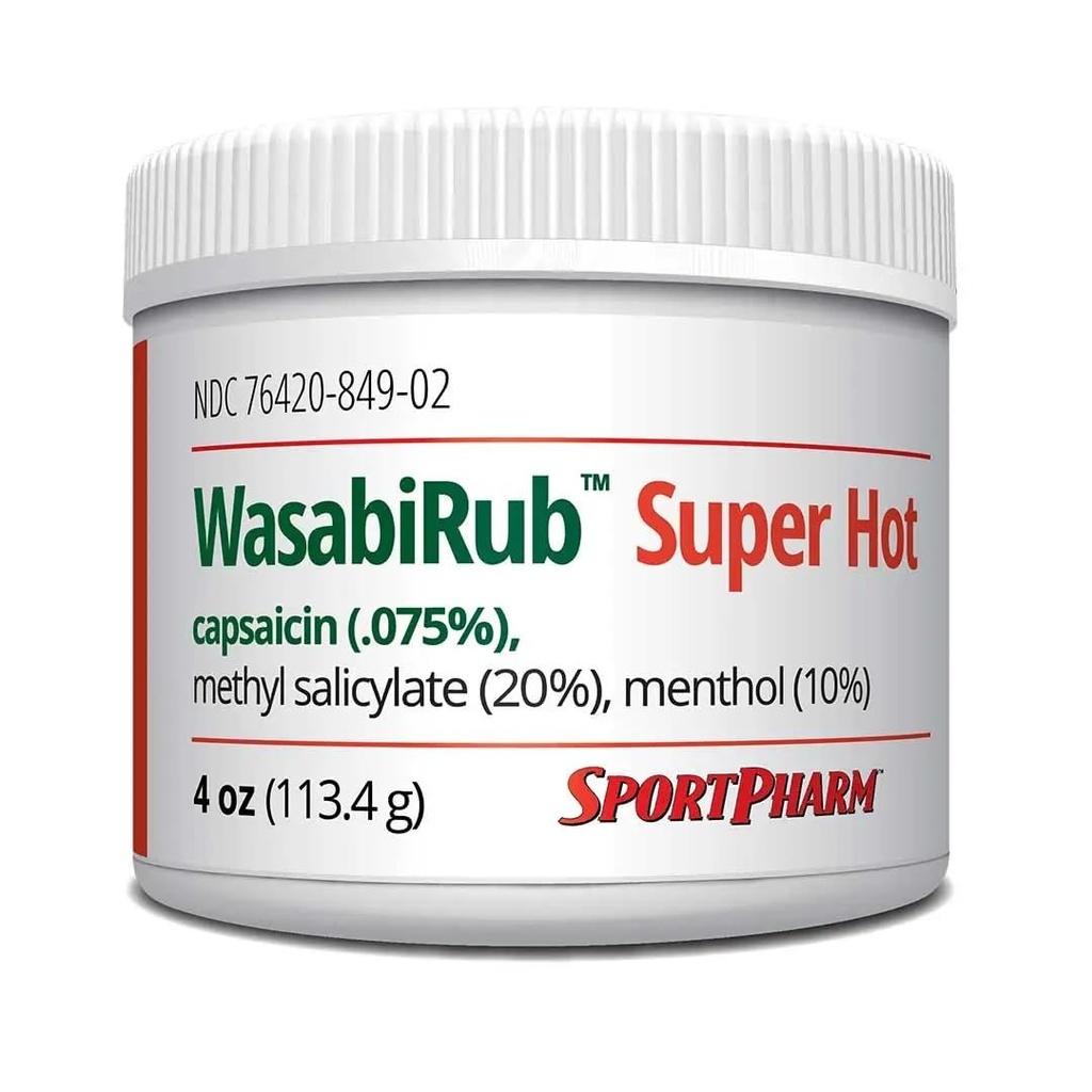 WasabiRub Super Hot Sports Topical Heat Gel – Extra-Strength Warming Formula for Muscles & Joints, Fast-Absorbing, Non-Greasy, Third-Party Tested