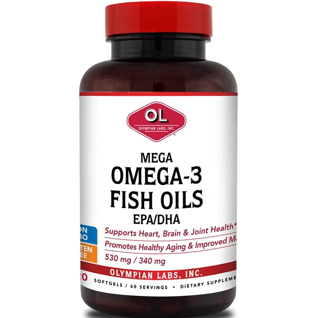 Olympian Labs Mega Omega 3 Fish Oils, 60 petings,3148