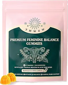 Premium Feminine Balance Gummies, Immune Support,Vegan, Gluten-Free,Hawaiian Pineapple, for Women's Health & Wellness,60 Gummies - 30 Hizmet (1)