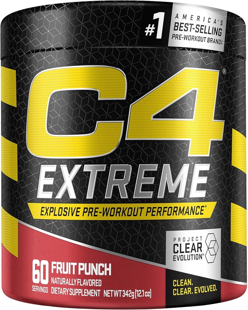 C4 Extreme Pre Workout Toz Meyvesi Z | Erkekler ve Kadınlar için Preworkout Energy Supplement | 200 mg Caffeine + Alanine | 60 Beta