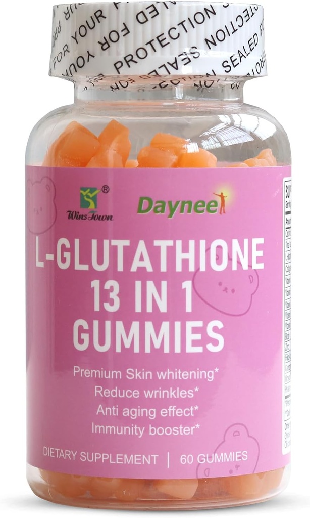 L-Glutathione 13 in 1 Gummies, 1200mg, Reduce Wrinkles & Anti-Aging, 60 Count