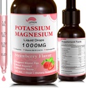 Potasyum Magnezyum Citrate Supplement,Magnesium Liquid Drops Magnezyum Glycinate 1000 mg with Ashwagandha,Zinc, Support Clam & Support Immune System (Strawberry,2 FL.OZ)