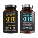 Vitamin Bounty Get Into Keto Raspberry Ketones + Recover On Keto Electrolytes - Fat-Burning Support & Keto Hydration - 2 Supplement Bundle