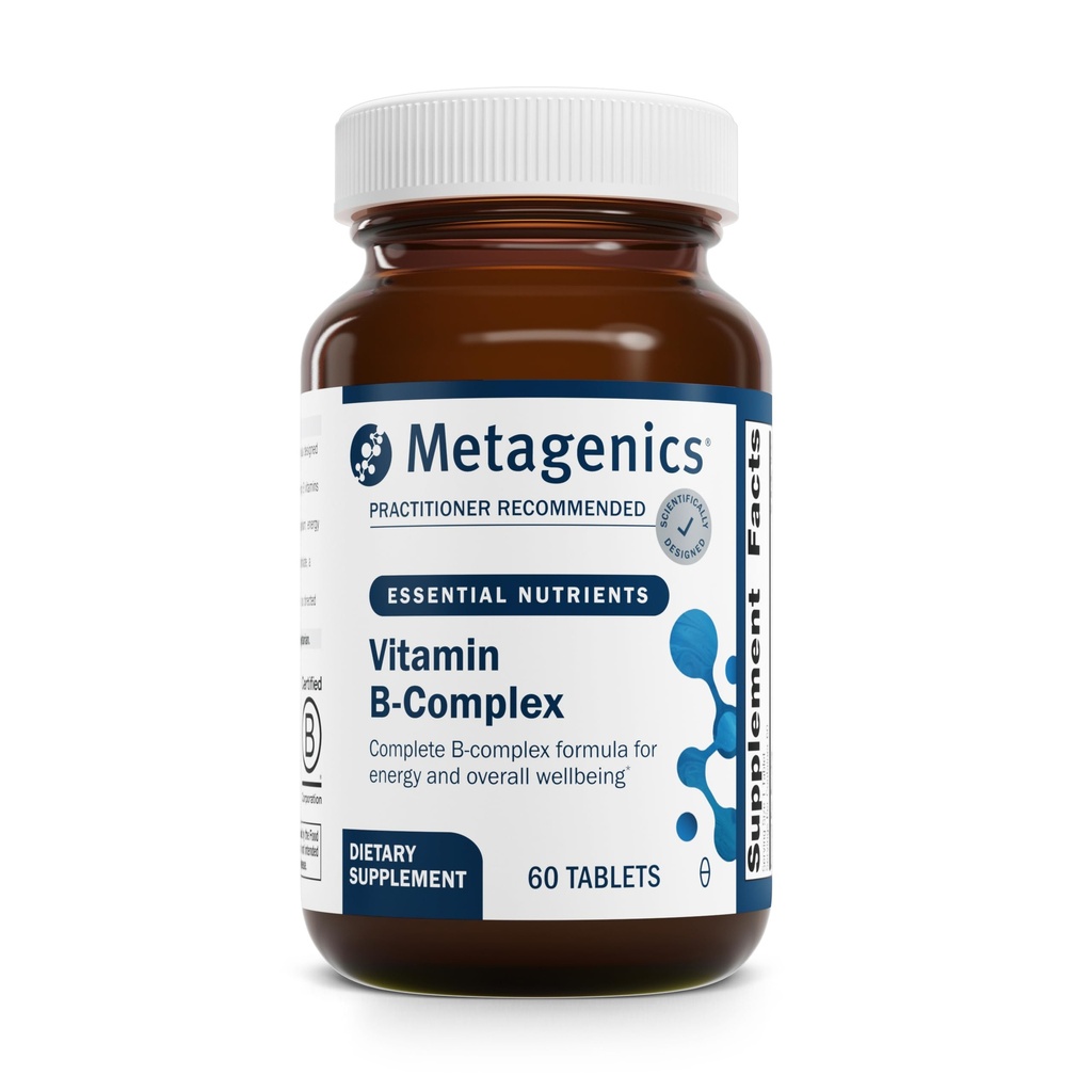 Metagenics Vitamin B-Complex - Aktif B6 & B12 Vitaminleri Folate ile Destek - Enerji Metabolism, Stres Yanıtı, Homocysteine Balance & Nervous System Health - Vegetarian & Gluten-Free - 60 Tabletler