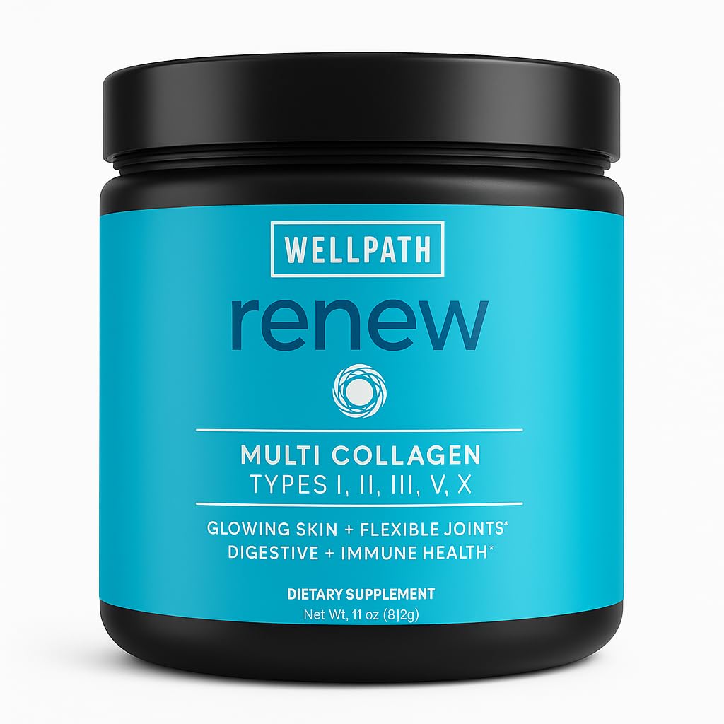 WellPath Renew Multi Collagen protein Toz for Women | Saç, Nails, Skin | Hydrolyzed Grass-Fed Bovine, Marine, & Chicken Sources Collagen Peptides | Tip I, II, III, V, X | 11 oz | 40 Hizmet