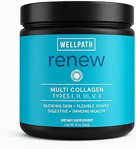 WellPath Renew Multi Collagen protein Toz for Women | Saç, Nails, Skin | Hydrolyzed Grass-Fed Bovine, Marine, & Chicken Sources Collagen Peptides | Tip I, II, III, V, X | 11 oz | 40 Hizmet