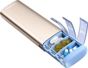 Vaydeer Metal Seyahat Pill Organizer, 7 Günlük Pill Box, Büyük Kapasite Daily Cute Pill Case for Supplements, Pills, Vitaminler ve İlaçlar (Küçük, şampanya)