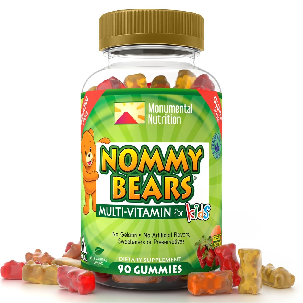Kids Multivitamin Gummies – 11 Essential Kids Vitamins for Ages 2+, Gelatin-Free, Vegan, Halal, Gluten & Dairy Free, Natural Flavors, 45 Days Supply - 90 Count