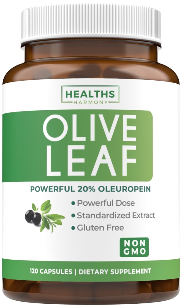 Super Strength Olive Leaf Extract Capsules - Vegan Non-GMO 750 mg Zeytinyağı Immunity Skin ve Heart Health Support için% 20 Ol Europein Antioksi Supplement ile - ABD'de 4 Ay Supply)