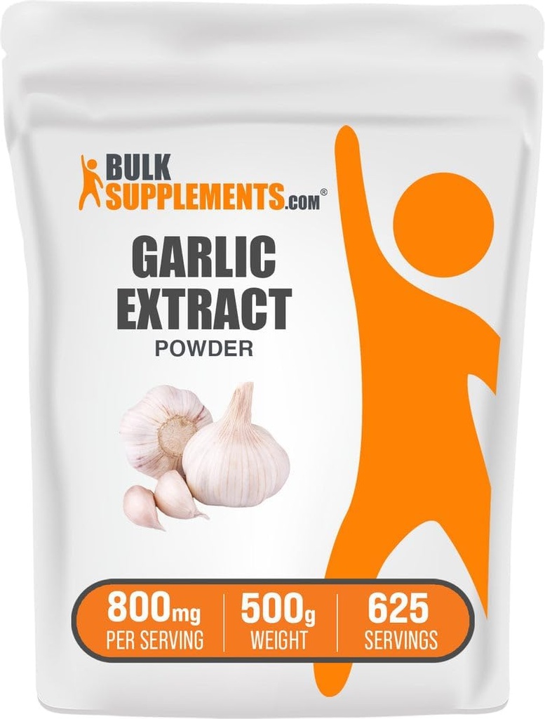 BulkSupplements.com. Extract Toz - Supplement Tamam, Herbal Supplement, Allium Sativum - Herbal & Gluten Free, 800 mg per Service, 500g (1.1 lbs) (Paket 1)
