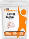 BulkSupplements.com Σκόνη εκχύλισμα σκόρδου - συμπλήρωμα σκόρδου, συμπλήρωμα βοτάνων, Allium Sativum - Herbal & Gluten Free, 800mg ανά Σερβίρισμα, 500g (1.1 lbs) (Συσκευασία των 1)