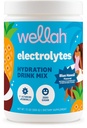 Wellah Electrolytes Powder (Blue Hawaii) 50 Servings - Hydration Drink Mix, 7 Vitamins & Minerals, Zero Sugar