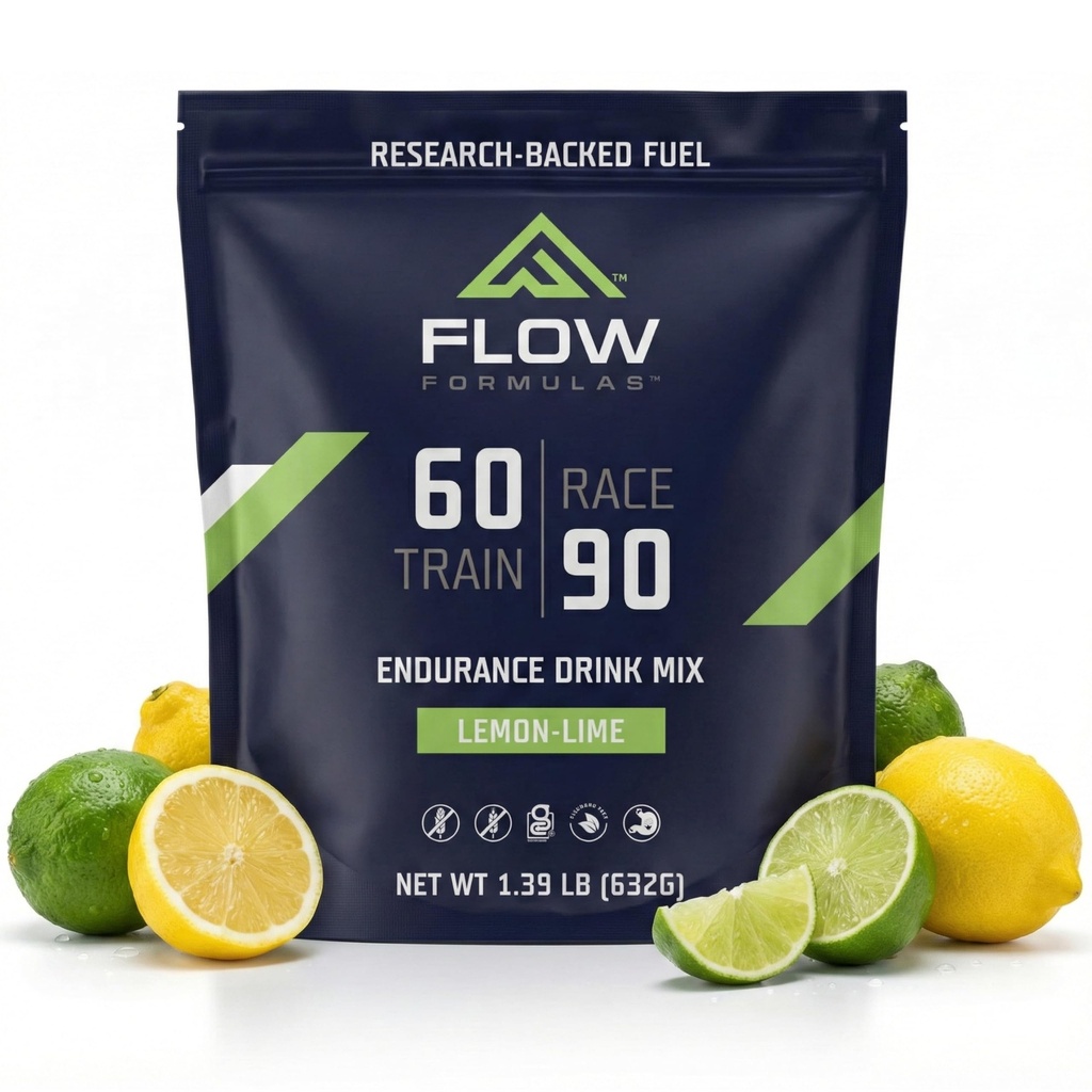Flow Formulas Lemon Lime Endurance Drink Mix, 30 Servings | Top 12 Allergen-Free, Carbohydrate & Electrolyte Sports Fuel Powder for Performance Training, High Carb Hydration, Gluten-Free