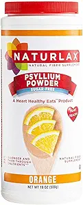 Sugar-Free Psyllium Husk Fiber Powder, Orange Flavored 19 oz