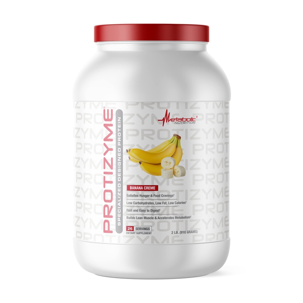 Μεταβολική Διατροφή - Protizyme - Whey Protein Powder, High Protein, Low Carb, Low Fat with Digestive Enzymes, 24 Essential Vitamins and Minerals, Banana Creme, 2 Λίρες